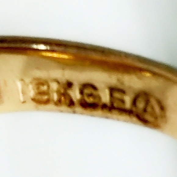 Vintage 18kt Cat Ring w/Emerald Eyes - Picture 3 of 5